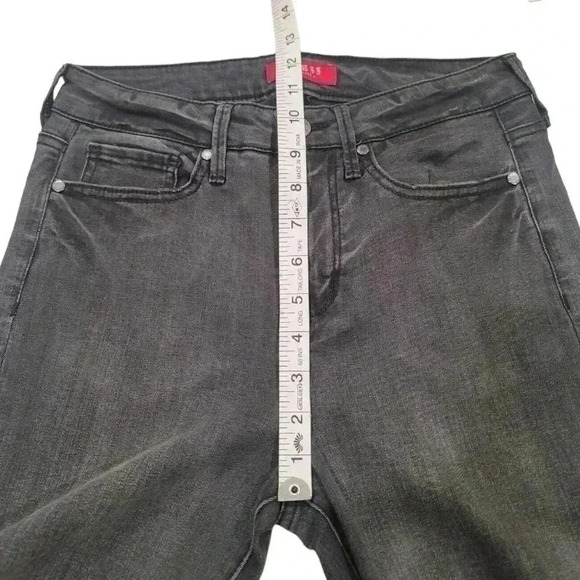 Guess Jeans Grey Black Acid Wash Gem Split Ankle Raw Distressed Hem Skinny Jeans - Picture 9 of 11